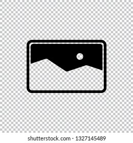 Picture Vector Icon, Black and White Image Element Vector Illustration icon on a transparent background.