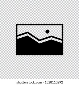 Picture Vector Icon, Black and White Image Element Vector Illustration icon on a transparent background.