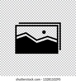 Picture Vector Icon, Black and White Image Element Vector Illustration icon on a transparent background.