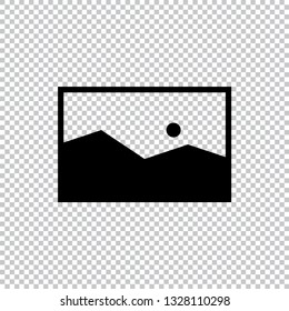 Picture Vector Icon, Black and White Image Element Vector Illustration icon on a transparent background.
