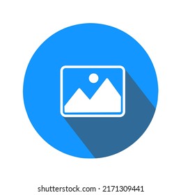 Icono de vector de imagen gráfico, diseño mínimo con logotipo de burbuja, ilustración plana. Uso para web, app y móvil.