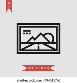 Picture vector icon, illustration symbol
