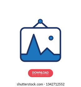 Picture vector icon, image symbol. Modern, simple flat vector illustration for web site or mobile app - Vector