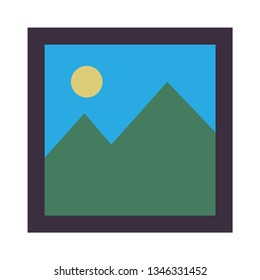 Picture vector icon, image symbol, flat design