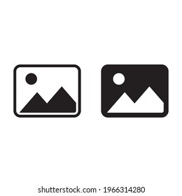 Picture vector icon, image symbol on white background