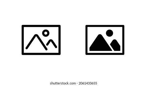 Picture vector icon, image symbol. Picture coming soon. Means that no photo. Missing image sign or uploading No image available or folder archive. Flat vector illustration editable stroke