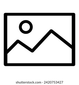 Bild-Vektorsymbol, Bildsymbol. Moderne, einfache flache Vektorgrafik für Web-Site oder mobile App. Hochwertiges Zeichen und Symbol auf weißem Hintergrund. Vektorgrafik-Piktogramm für Infografiken.
