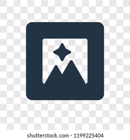 Picture vector icon isolated on transparent background, Picture transparency logo concept