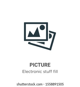 Picture vector icon on white background. Flat vector picture icon symbol sign from modern electronic stuff fill collection for mobile concept and web apps design.
