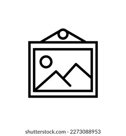 Picture Vector Icon, Outline style, isolated on white Background.
