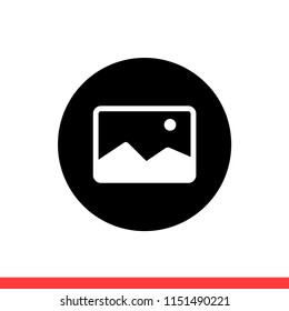 Picture vector icon, photo symbol. Simple, flat design for web or mobile app