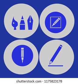 picture vector icons set. with drawing painting tools and pencil in set