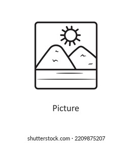 Picture Vector outline Icon Design illustration. Travel Symbol on White background EPS 10 File