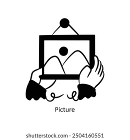 Picture vector outline style Design Vector Stock illustration. 