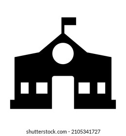 Vector de imagen del icono de construcción escolar. Negro. Logo de la construcción escolar. Imagen plana