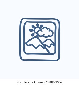 Picture vector sketch icon isolated on background. Hand drawn Picture icon. Picture sketch icon for infographic, website or app.