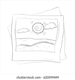 Picture vector sketch icon isolated on background. Hand drawn Picture icon. Picture sketch icon for infographic, website or app.