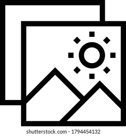 icono de línea delgada del vector de imagen 