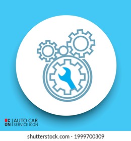 Picture of vehicle. Vector image of car service icon. Conception of automobiles.