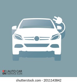 Bild des Fahrzeugs. Vektorbild des Autoservice-Icons. Konzeption von Autos.