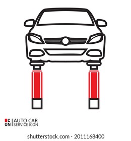 Imagen del vehículo. Imagen vectorial del icono del servicio de coche. Concepción de automóviles.