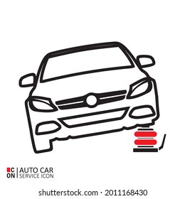 Picture of vehicle. Vector image of car service icon. Conception of automobiles.