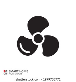 Picture of ventilator. Vector image of smart home interface icon.