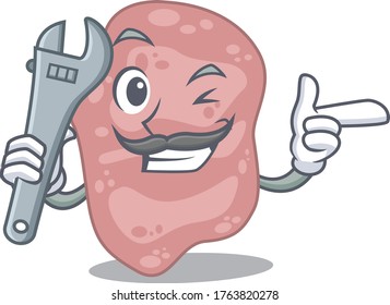 A picture of verrucomicrobia mechanic mascot design concept