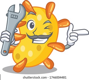 A picture of vibrio mechanic mascot design concept