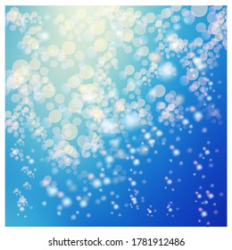 Picture, white bubbles, watercolor background, sea Used with decoration