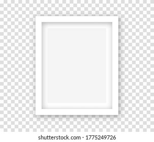 Picture white frame vector mockup . Modern blank photo frame
