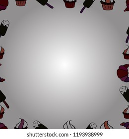 Picture in white, gray and black colors. Seamless. Vector. Foursquare frames doodles.