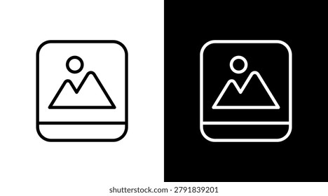 Picture White Icon Set Design