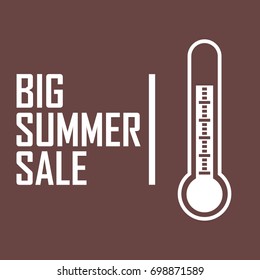 A picture of a white thermometer on a dark red background with the inscription "The Big Summer Sale"