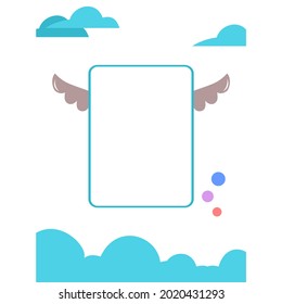 picture of a winged box among a collection of clouds