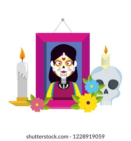 picture of woman with catrina costume