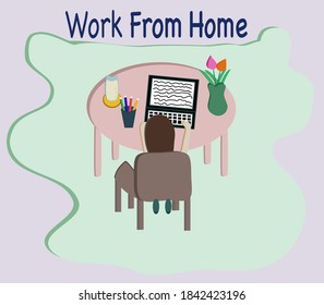 The picture a woman doing work from home , work from home for safe health from covid19 