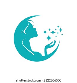Picture of Women Moon Vector