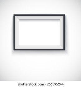 Picture wood frame horizontal, vector for image or text. With place for your design or presentation