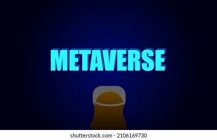 picture of word metaverse with gradient blue background