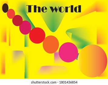 A picture of the world and different background color