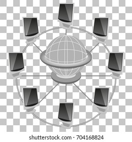 Picture of the World Wide Web on a transparent background