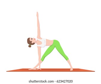 picture of young fit woman doing yoga practice, fitness and sport concept