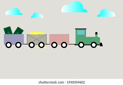 Pictures about finance, money on the train.