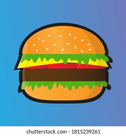 Fotos sobre hamburguesa. puede utilizarse para iconos, logotipos o vectores. ilustración de una hamburguesa