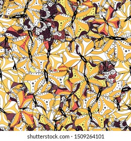 Pictures in black, white and yellow colors witg tropical butterflies. Abstract seamless background. Vector butterflies pattern. Perfect for wallpapers, web page backgrounds, surface textures, textile.