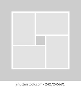 Pictures or collage from a photo frame. Grid layout, abstract photo frames and digital photo wall templates