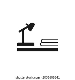 pictures of desks, books and study lamps