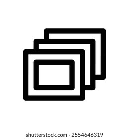Pictures. Editable stroke icon on white background.