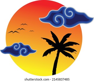 pictures of the evening atmosphere on a beautiful and calm beach